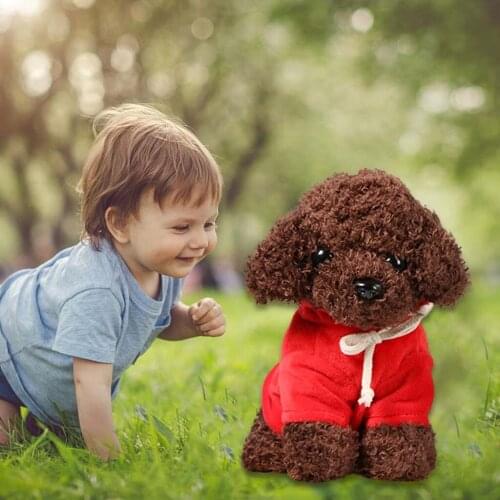 Puppy Plush Toy Doll Teddy Dog Rag Doll Cute Trumpet Simulation Animal Doll Soft Plush Reversible Kids gifts with clothes 20cm