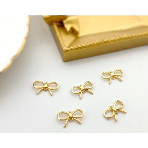 Copper-plated 18K real gold simple and versatile mini double hanging small DIY earrings necklace bracelet head wear material