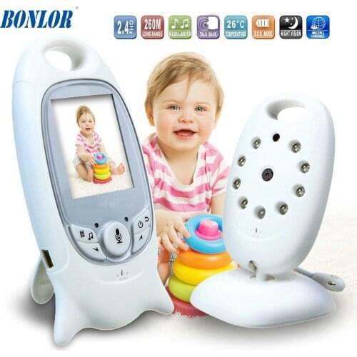 1Set Free Shipping Wireless Monitor For Baby or Oldman 2.4 Inch LCD display Night light Walkie Talkie Babysitter VB605 HD camera