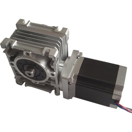 NMRV030 worm gearbox speed reduction geared NEMA23 57HS stepper motor CNC kit with single output shaft 14mm