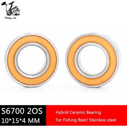 2Pcs 10x15x4 S61700 2RS CB / S6700 2RS CB ABEC7 10*15*4 mm Stainless Steel Hybrid Ceramic Ball Bearing S6700RS