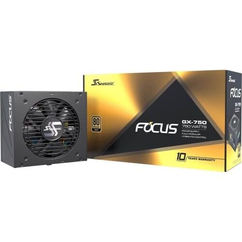 Seasonic FOCUS GX-750 750W 80+ Gold Full-Modular Fan Control in Fanless Silent Cooling Mode For Gaming and Various Application