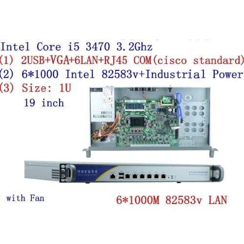 Network Security Server 1U Firewall PC with Intel B75 chipset i5 3470 3.2 GHz procesador firewall Router con 6*1000 m 82583V
