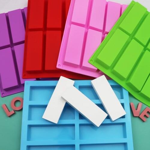Cavity Silicone Mold for Making Soaps 3D Plain Soap Mold Rectangle DIY Handmade Soap Form Tray Mould