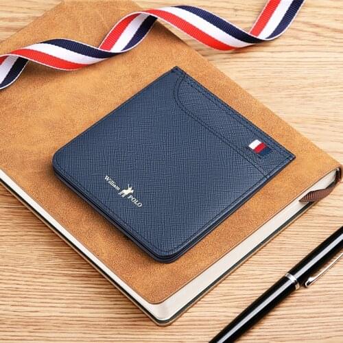 WILLIAMPOLO Men Wallet slim wallet Genuine Leather Card Holder Purse Fashion Luxury Brand Wallets