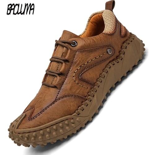 Brand Mens Sneakers Shoes Genuine Leather Loafers Shoes Handmade Platform Soft Breathable Luxury Designer Mens Driving Shoes