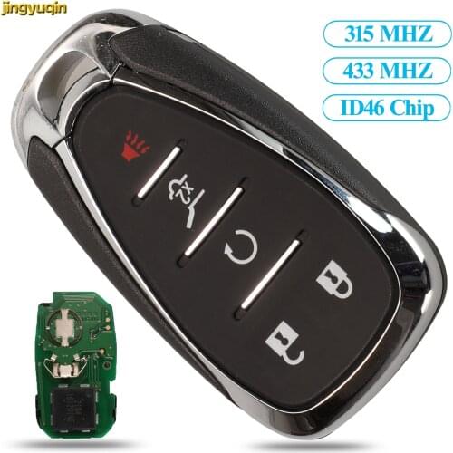Jingyuqin 5pcs 5BTN Remote Smart Car Key 315/433MHz ID46 Chip For Chevrolet Camaro Equinox Cruze Malibu Spark 2016 HYQ4AA HYQ4EA