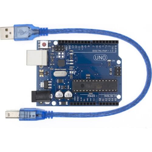 UNO R3 for Arduino (with LOGO) MEGA328P ATMEGA16U2 1PCS UNO R3 + 1PCS cables