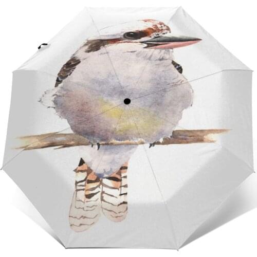 Wind Resistant Folding Automatic Umbrella Women Auto White Bird Windproof Umbrellas Rain For Men Parasol