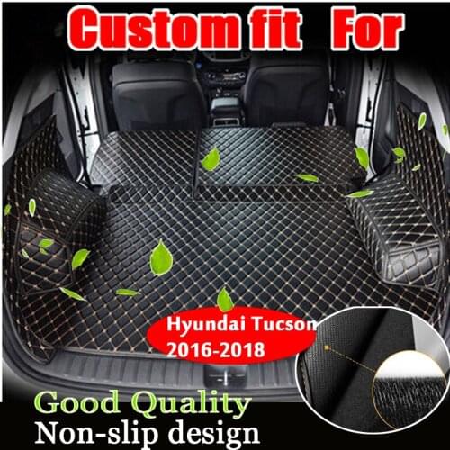High quality Full set car full trunk mats for Hyundai Tucson 2017 waterproof boot carpets cargo liner mat for Tucson 2016