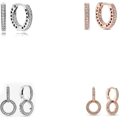 2021 100% 925 sterling silver original Pandora earrings wholesale designer handmade personalized womens DIY luxury gift jewelry