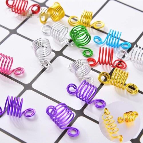 10PCS Adjustable Dreadlock Beads Tube Ring for Braids Hair Beads Braid Cuff Clip Cute Hair Accessories