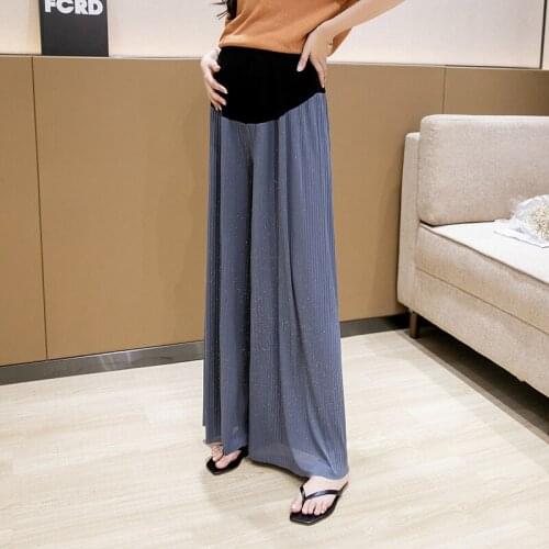 1088# Maternity Pants Spring Autumn wide-legged Casual Pants Loose Comfy Belly Support Pants Elastic Waist Maternity Trousers