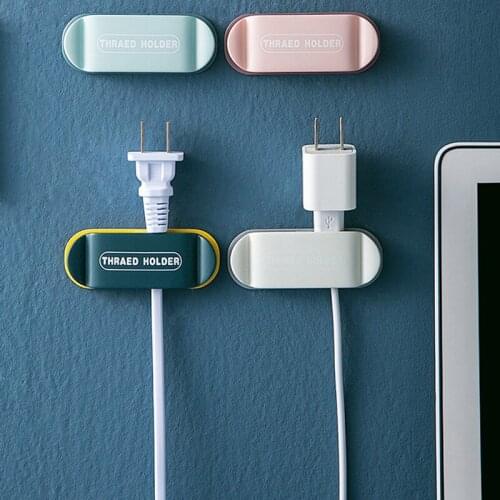 4pcs/Set Cable Winder Clip Adhesive Charger Clasp Desk Wire Cord Earphone Telephone Line Tie Fixer USB Organizer Clips Holder