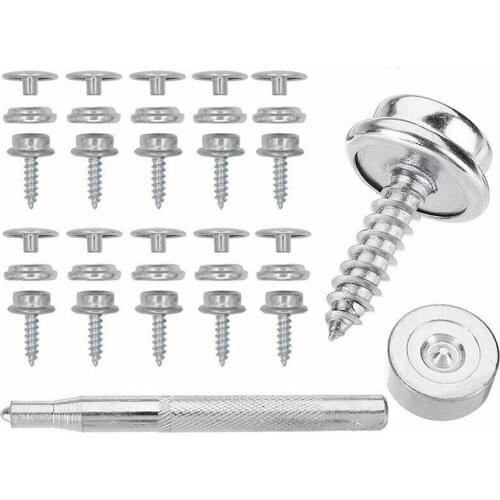 62pcs/set Steel Canvas Screw Snap Fasteners Canvas Kit Jackets Boat Handbags Screw Cover Stud Snap For Leather Pr D7Q4