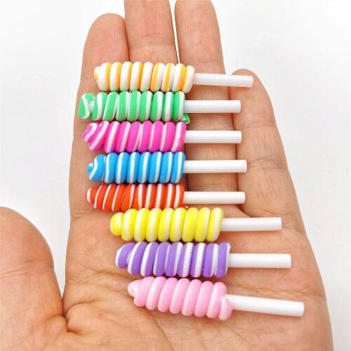 8pcs 9*48mm Swirl Lollipops Charms Pendants for Handmade Decorative Hair Accessories Necklace Earring Key Chain Jewelry Making