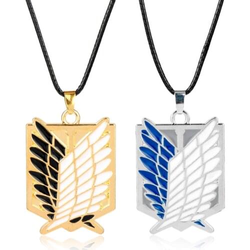 Anime Peripheral Pendant Necklace Attack on Titan Scout Regiment Logo Necklace Survey Corps Erwin Smith Accessories Jewelry