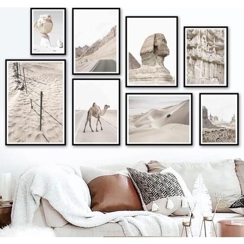 Desert Car Off-Road Llama Sphinx Pyramid Wall Art Canvas Painting Nordic Posters And Prints Wall Pictures For Living Room Decor