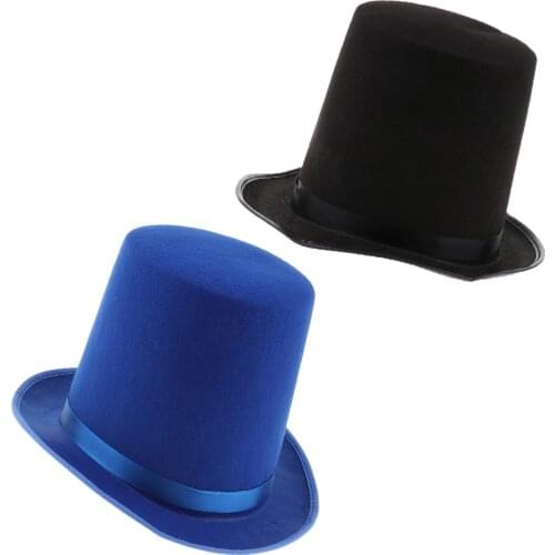 Adults Party Costume Top Hat Magician Hat Wedding Fedora Plain Felt Cap Gift