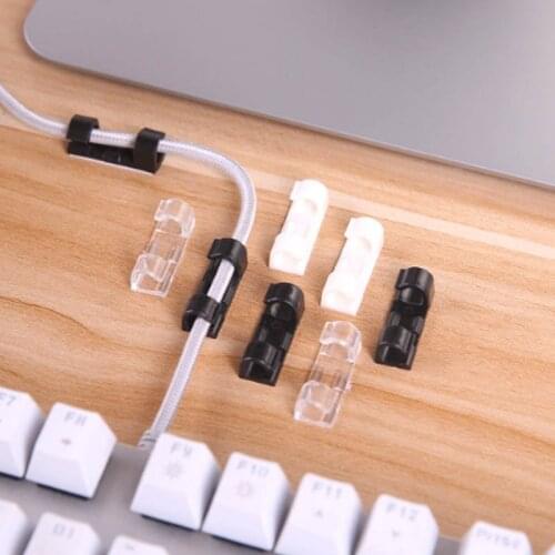 Flexible Cable Management Clips USB Cable Organizer Plastic USB Cable Winder Protector Ties Cable Holder