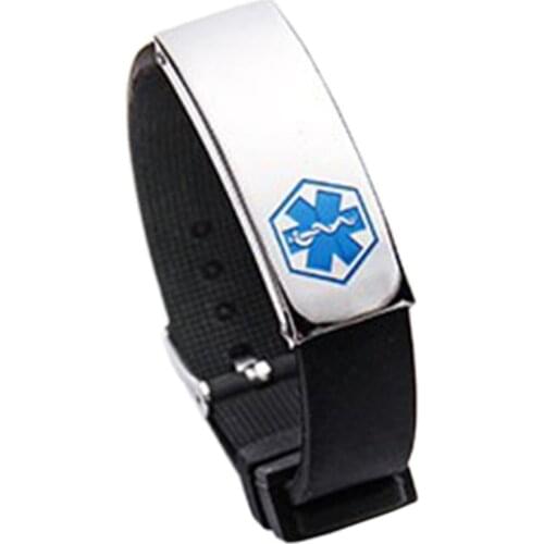 Personalized Assorted Colors Alert ID Bracelet for Kids and Adult Silicone WristBand Stainless Steel Tag Custom Engraved