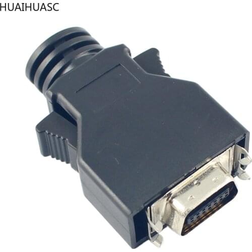 1pcs SCSI 14 Pin MDR Male CN Solder Plug Connector Shell Kit shield For Cable Assembly