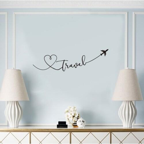 CREATIVE Travel theme wall sticker Art font bedroom living room decoration Decals wallpaper Hand carved home background stickers