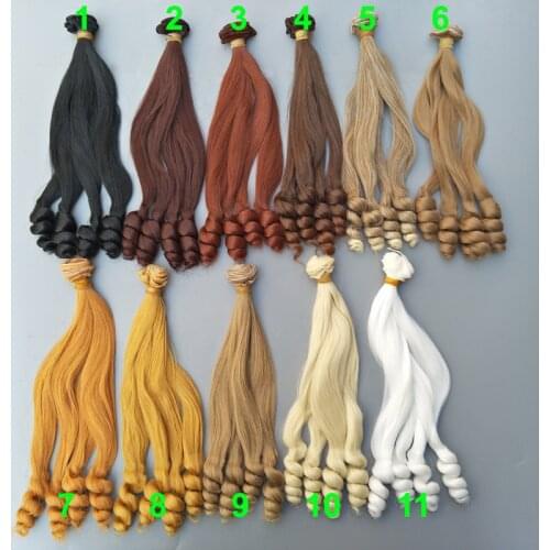 25cm high temperature wavy handmade doll wigs diy Texitle doll curly doll hair for 1/3 1/4 1/6 BJD