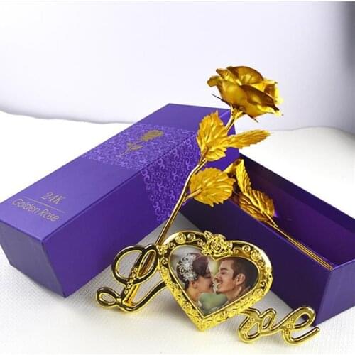 Best Gift for Girlfriend Boyfriend Gold Rose Wedding Gifts for Guests Valentines Day Gift Party Favors Present Regalos with Box