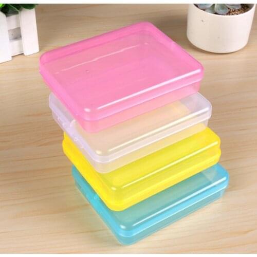 4 Color Mini Small Plastic Transparent With Lid With Lid Collection Credit Card Bank Card Container Case Storage Box