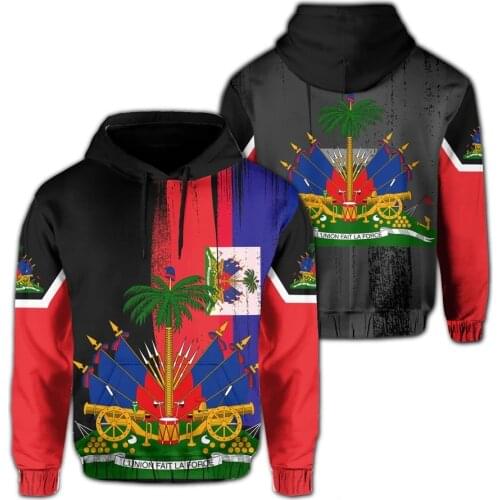 Tessffel Country Emblem Flag Caribbean Sea Haiti Island Retro Pullover Men/Women Tracksuit Jacket 3Dprint Streetwear Hoodies A15