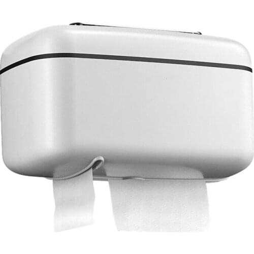 Wall Mount Toilet Paper Holder Shelf Tissue Box Waterproof Toilet Paper Tray Roll Paper Tube Bathroom Storage Box Organizer