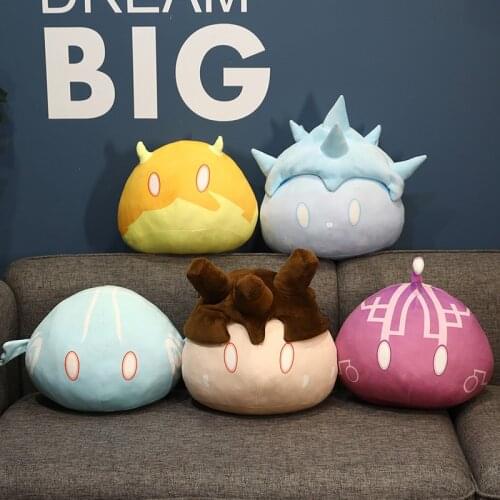 New Anime Genshin Impact Slime Plush Pillow Stuffed Animals Soft Dolls Sofa Chair Cushion Kawaii Cosplay Plushie Gift for Kids