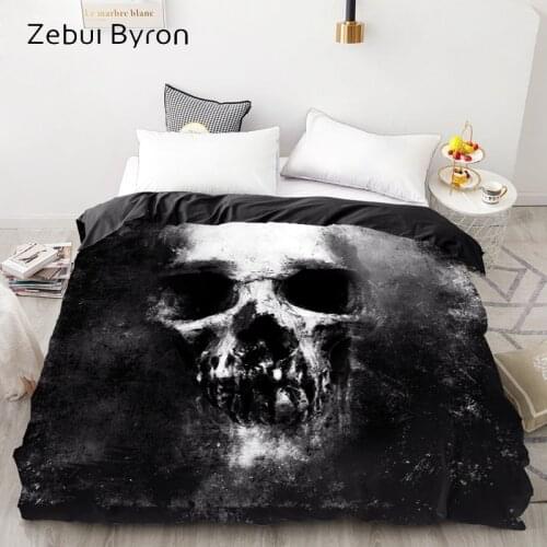 3D HD Print Custom Duvet Cover,Comforter/Quilt/Blanket case Queen/King,Bedding 135/220/240/200x200 Black Skull,drop ship