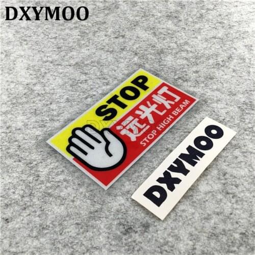 Warning Car Styling STOP HIGH BEAM Funny Motorbike Auto Window Motorcycle Vinyl Decal Bumpers