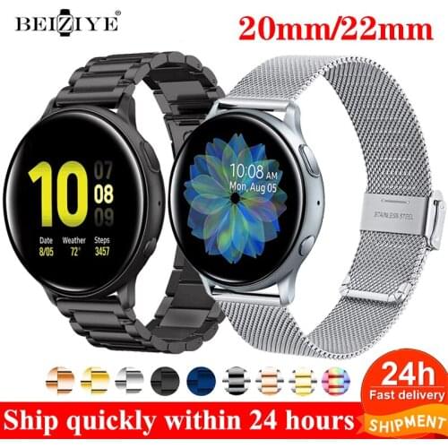 20mm 22mm Stainless Steel Strap For Samsung Galaxy Watch 3 Milanese Strap For Huawei Watch GT 2e gt2 46mm Galaxy watch 42mm 46mm