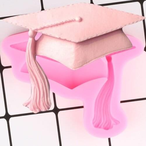 Graduation Silicone Mold Bachelor Cap Cupcake Topper Fondant Mold DIY Party Cake Decorating Tools Candy Chocolate Gumpaste Molds