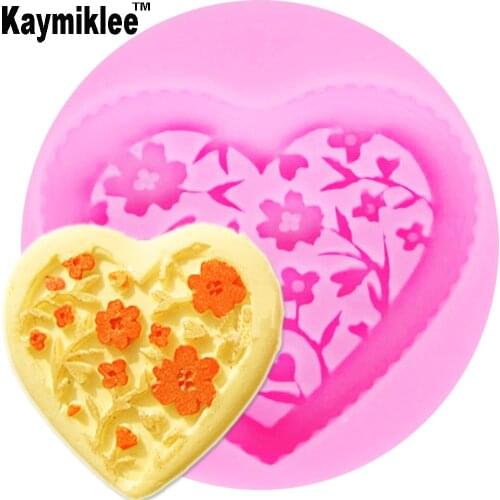 Kaymiklee M505 Love Flowers UV Resin Silicone Mold Fondant Chocolate Candy Gumpaste Surgarcraft Crystal Epoxy Soft Clay Bake Too
