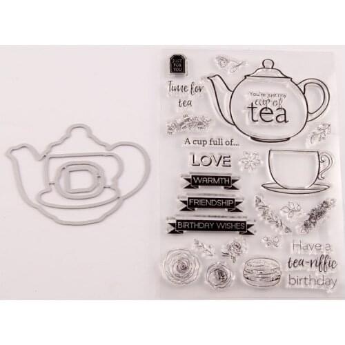 Silicone RUBBER Clear Stamps CUTTING DIES For Scrapbooking teapot LETTERS DIY PAPER Album Cards MAKING EMBOSSING FOLDER MOLD