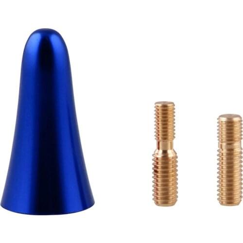 Blue Short Car AM FM Radio Antenna Aerial Mast+ 2Screws Kit Aerial Foot Adapter Car Exterior Accessories For Horton 13-17