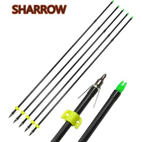6/12Pcs 31" Archery BowFishing Arrows Hunting Points Tips Arrowheads Safety Slides Outdoor Shooting Camping Fishing Accessories