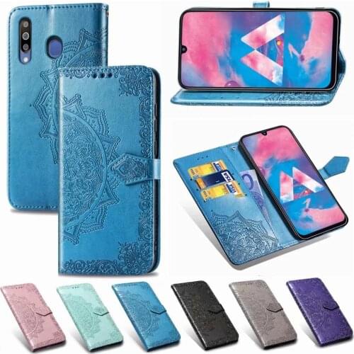 Embossed Mandala PU Leather Wallet Card Pocket Magnetic Flip Phone Case Cover for Samsung M30S M21 M31 M80S M40S M11 M40 J5 J7