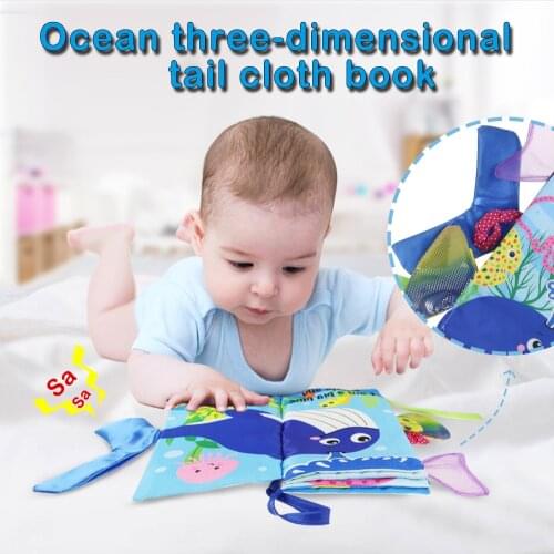 2 Types Soft Tails Cloth Infant Toys Newborn Early Educational Discern Tails Cloth Books Rustle Sound Toys for Kids