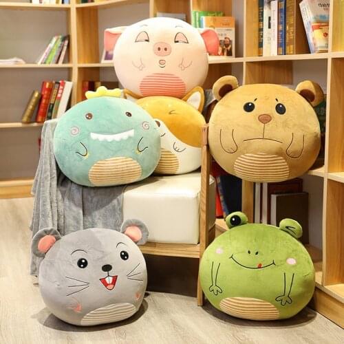 Fat Shiba Inu Bear Frog Dinosaur Mouse Piggy Plush Round Toy Soft Stuffed Cartoon Animal Doll Sleeping Pillow With Blanket Gifts