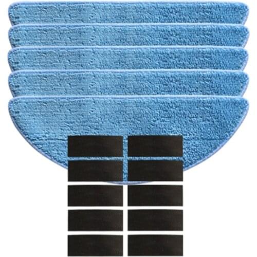 5pcs Mop Cloths Rags + 10pcs Magic Paste for Gutrend fusion 150 Robotic Vacuum Cleaner Spare Parts Accessories