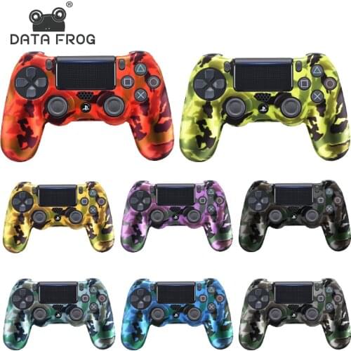 DATA FROG Camouflage Silicone Rubber Gel Skin For Sony PS4 Slim/Pro Controller Cover Protective Case For PS4 Wireless Controller