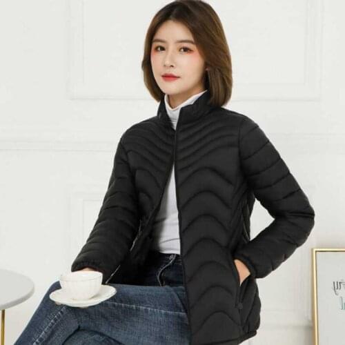 Womens autumn and winter coat short womens coat warm coat womens solid color thick cotton coat 2xl-6xl