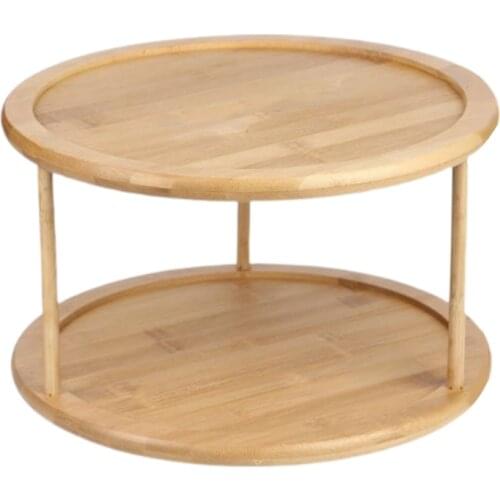 2 Tier Larger Capacity Kitchen Tray Cabinet Storage Rack, Spice Detachable Rotating Tray for Kitchen Space Saving