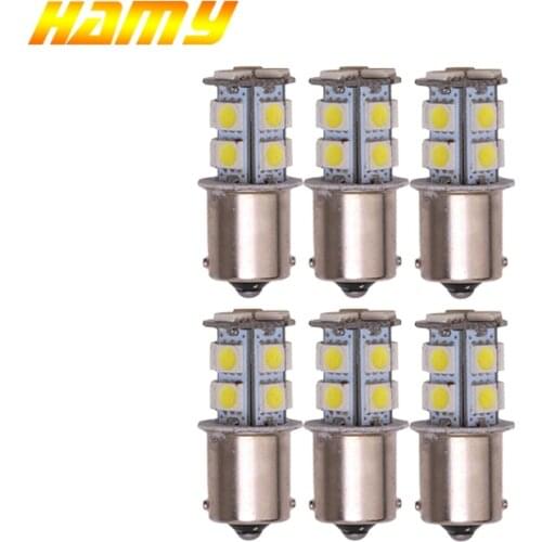 6x Car P21W 1156 Ba15s 1157 Bay15d Led Trun Signal Light 12V Super Bright Auto Reverse Parking Brake Fog Lamp DRL Red 13SMD