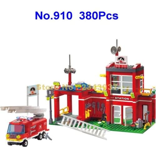 910 380pcs Urban Fire Station Rescue Control Fire Bureau Enlighten 5 Building Block Toy